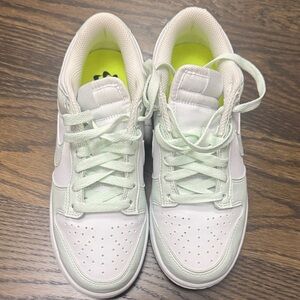 Nike White and Light Green Sneakers